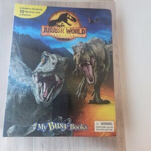 My Busy Books Jurassic World Park Book 10 Toy Figures and Mat Never Used